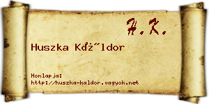 Huszka Káldor névjegykártya